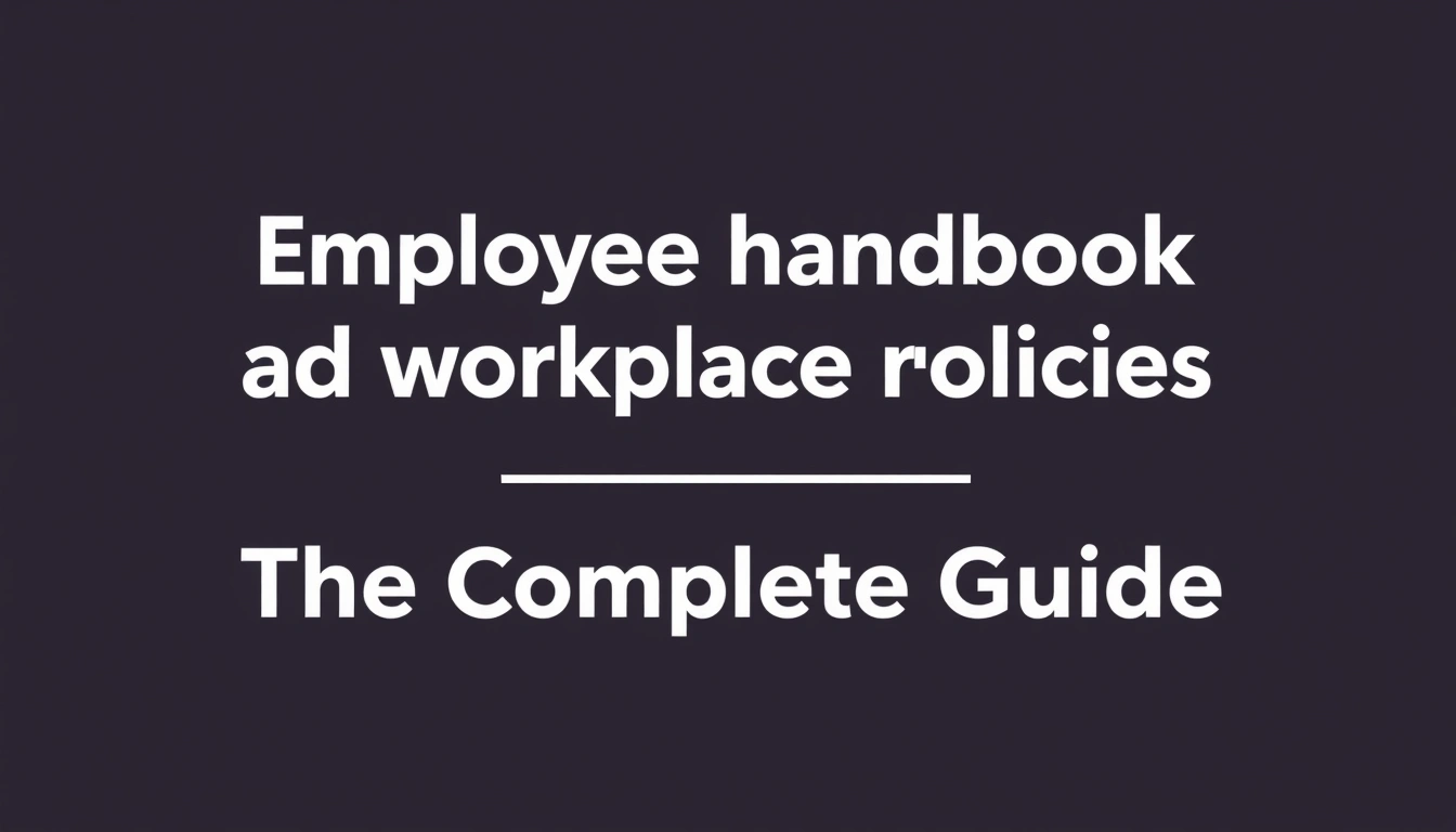 Employee handbook and workplace policies — The Complete Guide Employee handbook and workplace policies — The Complete Guide