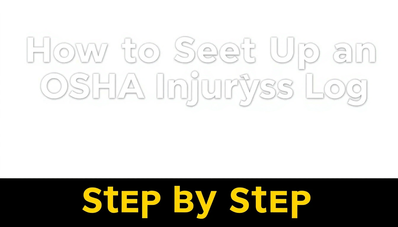 How to Set Up an OSHA Injury and Illness Log Step by Step How to Set Up an OSHA Injury and Illness Log Step by Step