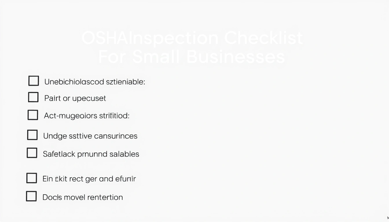 OSHA Inspection Checklist for Small Businesses OSHA Inspection Checklist for Small Businesses