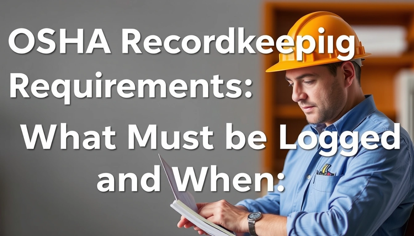 OSHA Recordkeeping Requirements: What Must Be Logged and When OSHA Recordkeeping Requirements: What Must Be Logged and When