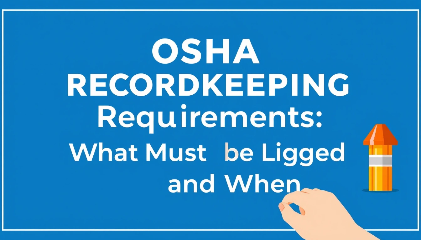 OSHA Recordkeeping Requirements: What Must Be Logged and When OSHA Recordkeeping Requirements: What Must Be Logged and When